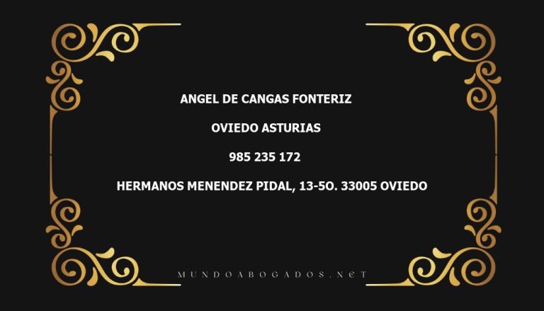 abogado Angel De Cangas Fonteriz en la localidad de Oviedo