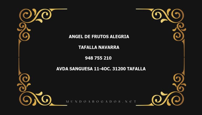 abogado Angel De Frutos Alegria en la localidad de Tafalla