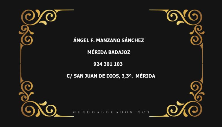 abogado Ángel F. Manzano Sánchez en la localidad de Mérida