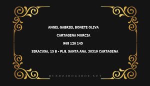 abogado Angel Gabriel Bonete Oliva en la localidad de Cartagena