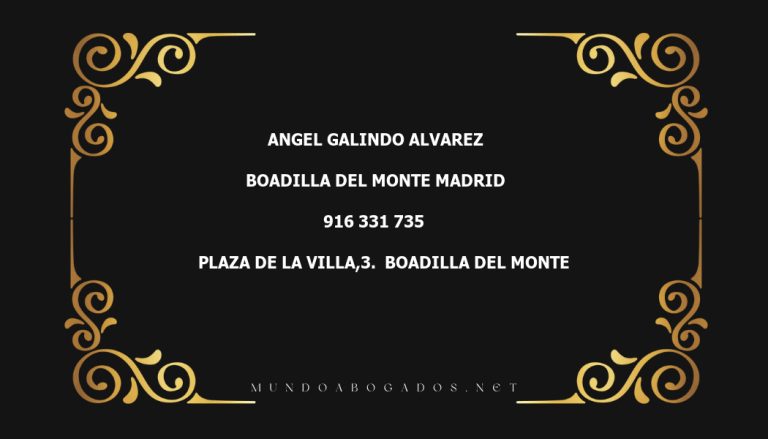 abogado Angel Galindo Alvarez en la localidad de Boadilla del Monte