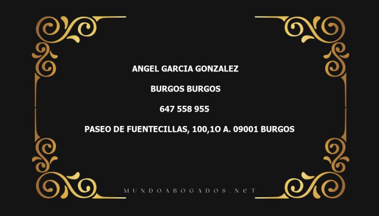 abogado Angel Garcia Gonzalez en la localidad de Burgos