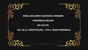 abogado Angel Guillermo Valenzuela Serrano en la localidad de Fuengirola