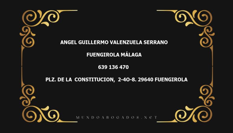 abogado Angel Guillermo Valenzuela Serrano en la localidad de Fuengirola