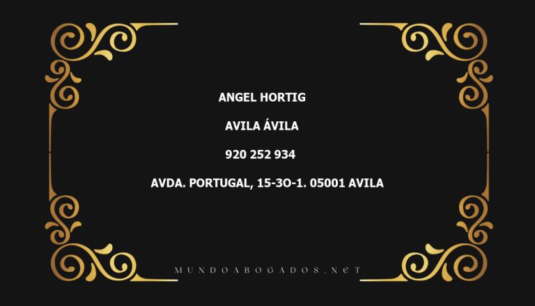 abogado Angel Hortig en la localidad de Avila