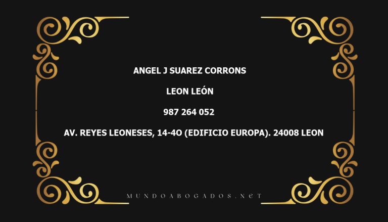 abogado Angel J Suarez Corrons en la localidad de Leon