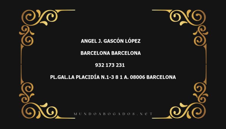 abogado Angel J. Gascón López en la localidad de Barcelona