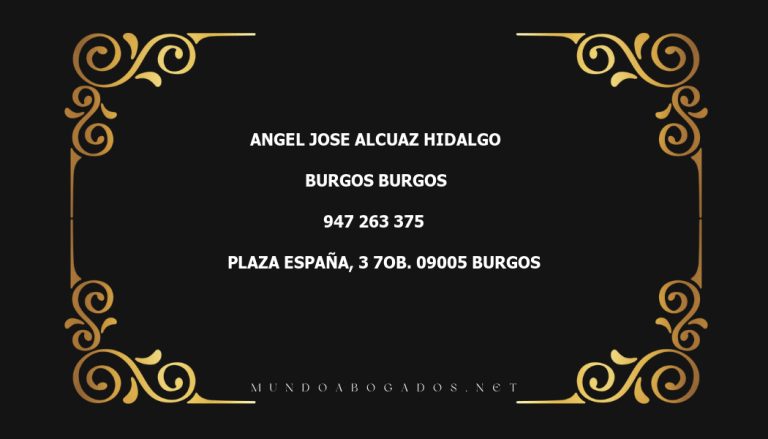 abogado Angel Jose Alcuaz Hidalgo en la localidad de Burgos