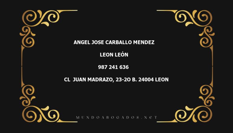 abogado Angel Jose Carballo Mendez en la localidad de Leon