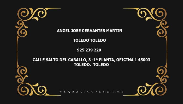 abogado Angel Jose Cervantes Martin en la localidad de Toledo