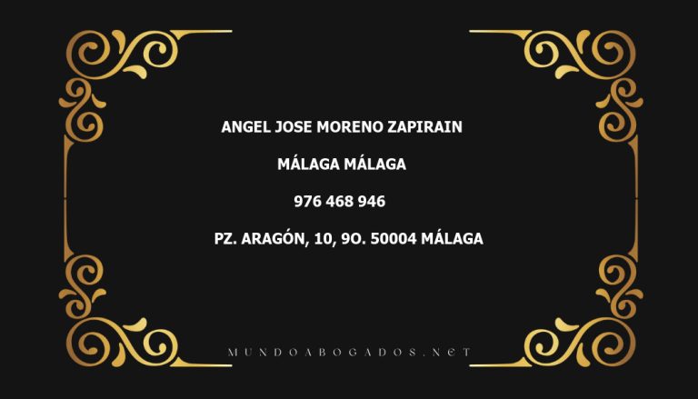 abogado Angel Jose Moreno Zapirain en la localidad de Málaga