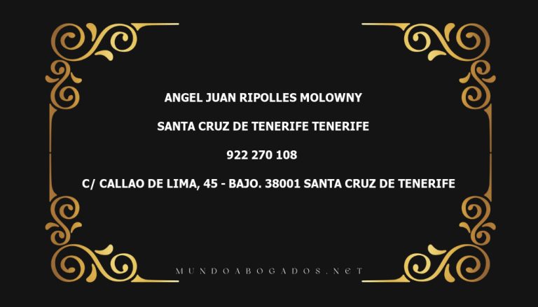 abogado Angel Juan Ripolles Molowny en la localidad de Santa Cruz de Tenerife