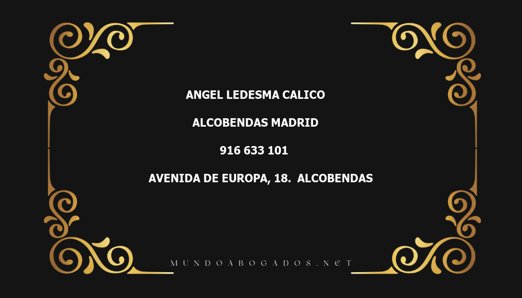 abogado Angel Ledesma Calico en la localidad de Alcobendas