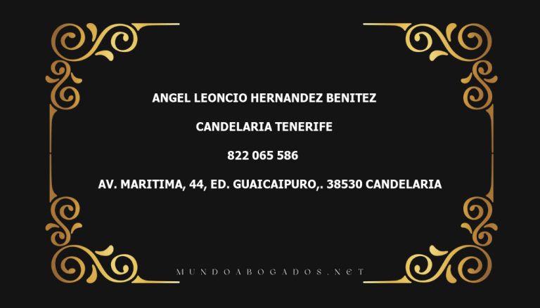 abogado Angel Leoncio Hernandez Benitez en la localidad de Candelaria