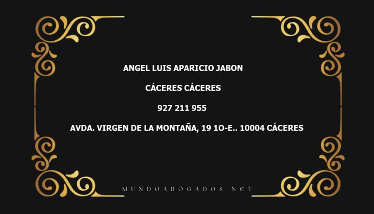 abogado Angel Luis Aparicio Jabon en la localidad de Cáceres