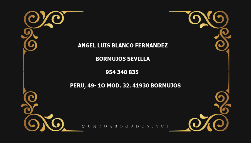 abogado Angel Luis Blanco Fernandez en la localidad de Bormujos