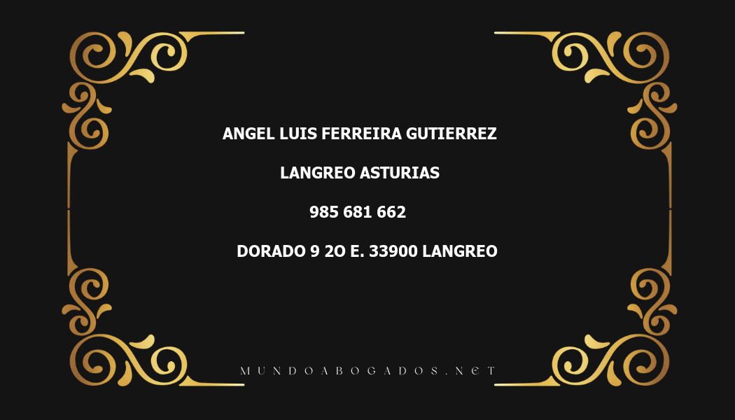 abogado Angel Luis Ferreira Gutierrez en la localidad de Langreo