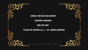 abogado Angel Macias Salvador en la localidad de Zamora