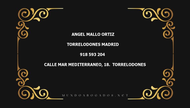 abogado Angel Mallo Ortiz en la localidad de Torrelodones