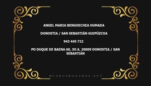 abogado Angel Maria Bengoechea Humada en la localidad de Donostia / San Sebastián