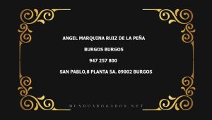 abogado Angel Marquina Ruiz De La Peña en la localidad de Burgos