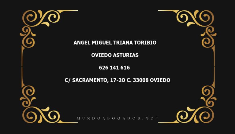 abogado Angel Miguel Triana Toribio en la localidad de Oviedo