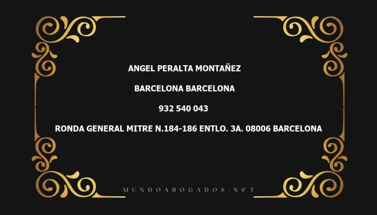 abogado Angel Peralta Montañez en la localidad de Barcelona