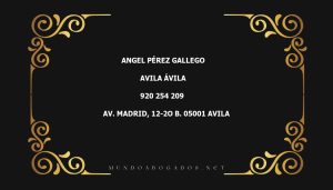 abogado Angel Pérez Gallego en la localidad de Avila