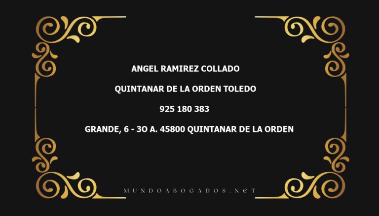 abogado Angel Ramirez Collado en la localidad de Quintanar de la Orden