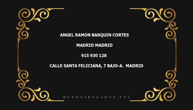 abogado Angel Ramon Barquin Cortes en la localidad de Madrid