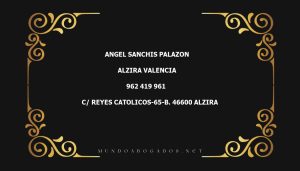 abogado Angel Sanchis Palazon en la localidad de Alzira