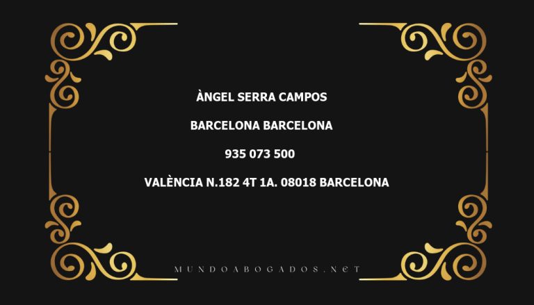 abogado Àngel Serra Campos en la localidad de Barcelona