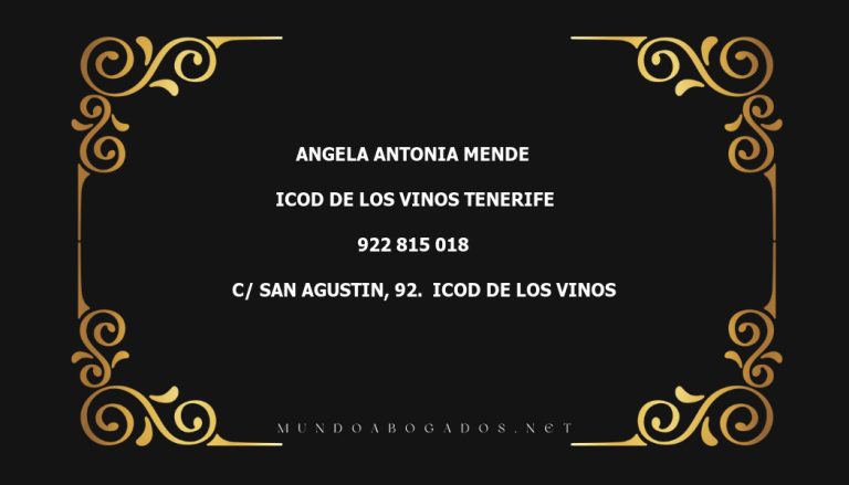 abogado Angela Antonia Mende en la localidad de ICOD DE LOS VINOS