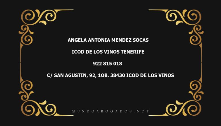 abogado Angela Antonia Mendez Socas en la localidad de ICOD DE LOS VINOS