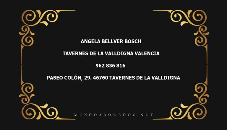 abogado Angela Bellver Bosch en la localidad de Tavernes de la Valldigna