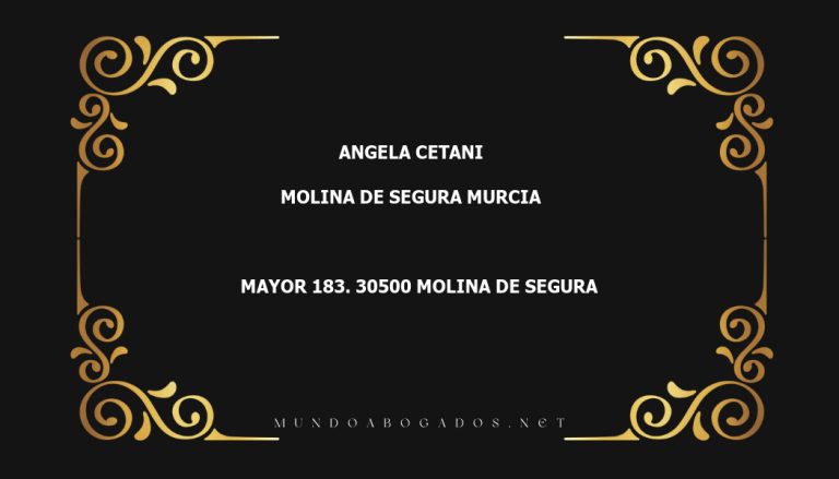 abogado Angela Cetani en la localidad de Molina de Segura