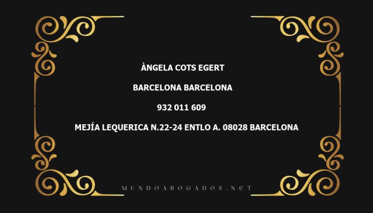 abogado Àngela Cots Egert en la localidad de Barcelona