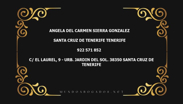 abogado Angela Del Carmen Sierra Gonzalez en la localidad de Santa Cruz de Tenerife