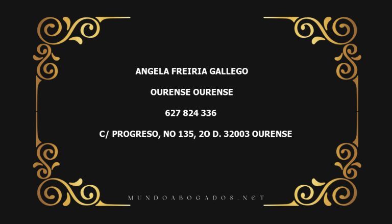 abogado Angela Freiria Gallego en la localidad de Ourense