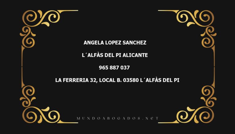 abogado Angela Lopez Sanchez en la localidad de L´Alfàs del Pi