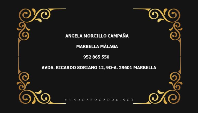 abogado Angela Morcillo Campaña en la localidad de Marbella