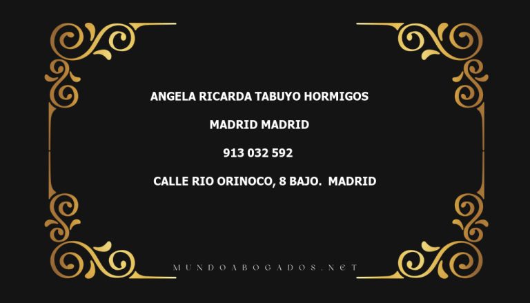 abogado Angela Ricarda Tabuyo Hormigos en la localidad de Madrid