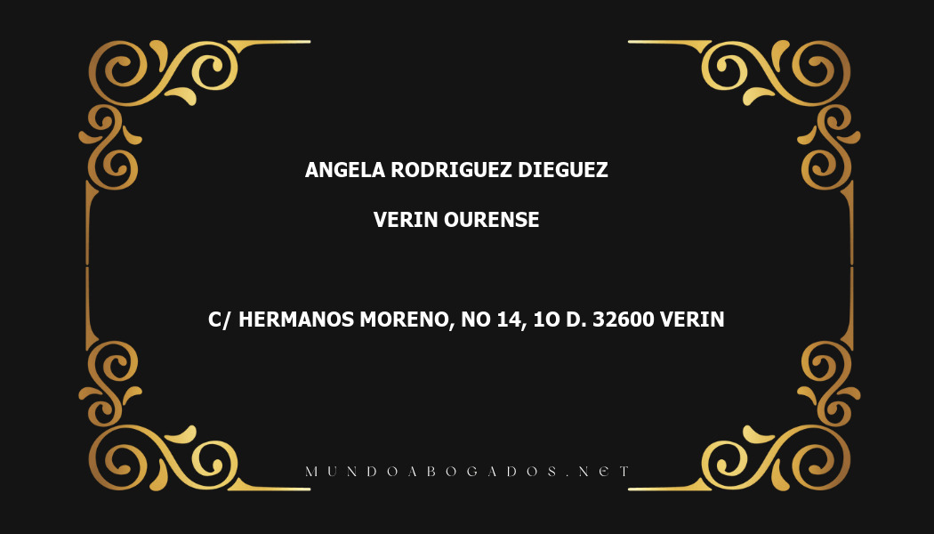 abogado Angela Rodriguez Dieguez en la localidad de Verin