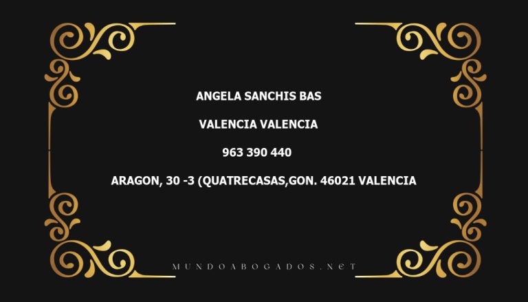 abogado Angela Sanchis Bas en la localidad de Valencia