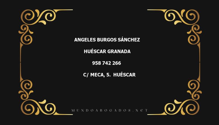 abogado Angeles Burgos Sánchez en la localidad de Huéscar