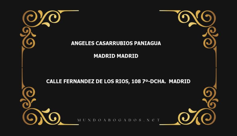 abogado Angeles Casarrubios Paniagua en la localidad de Madrid