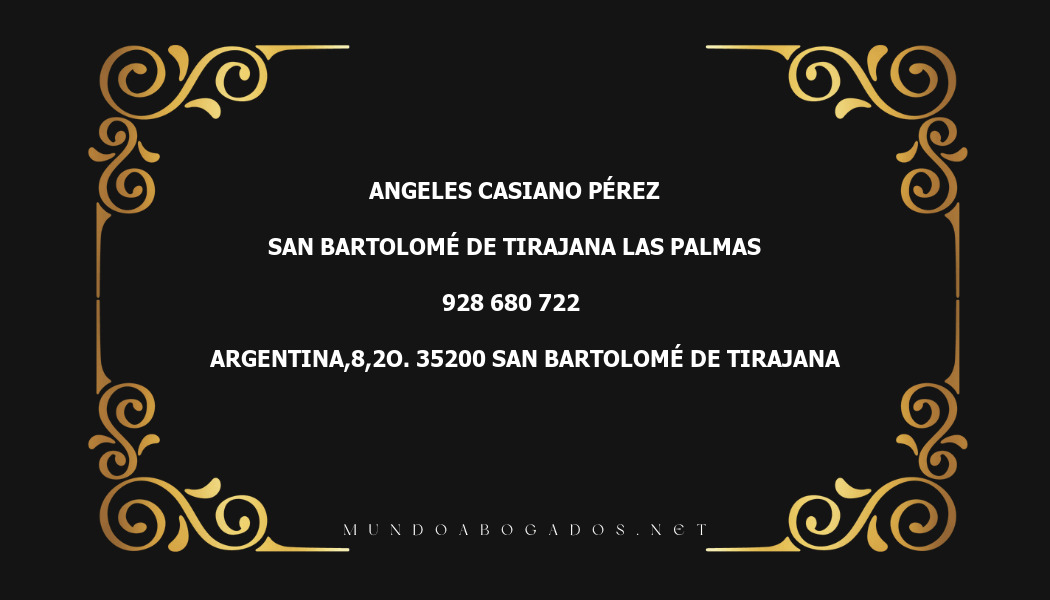 abogado Angeles Casiano Pérez en la localidad de San Bartolomé de Tirajana