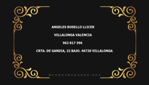 abogado Angeles Rosello Llicer en la localidad de Villalonga