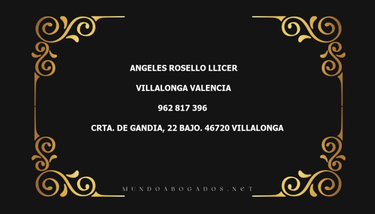 abogado Angeles Rosello Llicer en la localidad de Villalonga