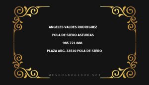 abogado Angeles Valdes Rodriguez en la localidad de Pola de Siero